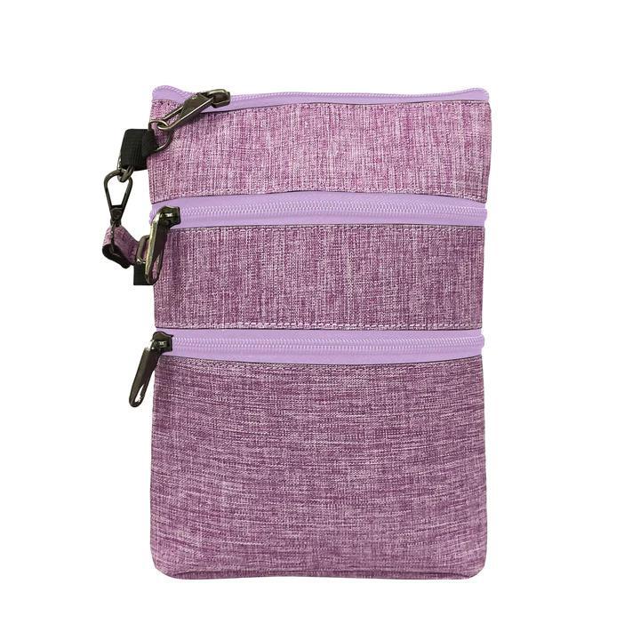 Anti Theft 3 Zipper Crossbody Bag - Lilac - by Calla