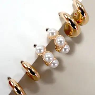 Trio Huggie Pearl Hoop - JOSSLYN