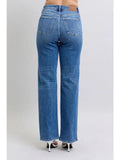 High Waisted V-Front Straight Fit- Vintage Wash - by Judy Blue