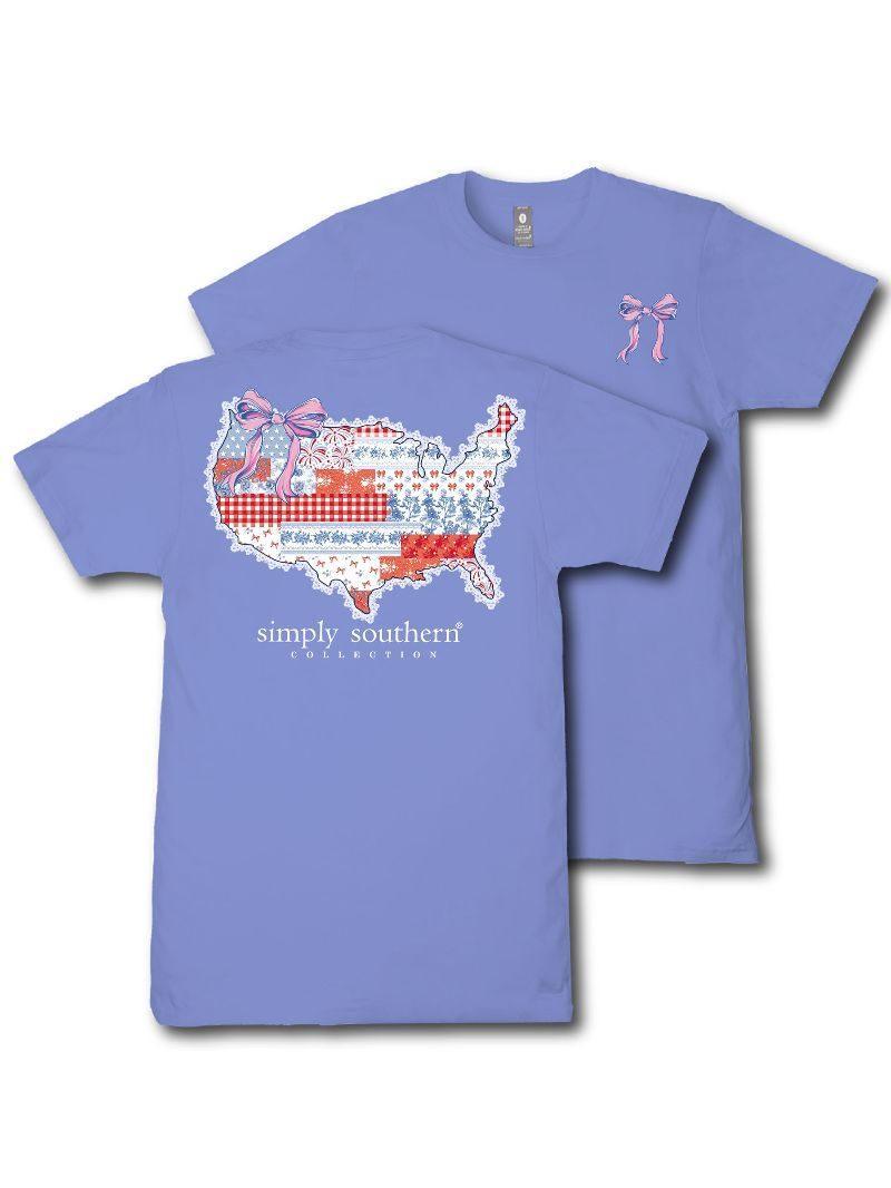 USA Patch (Short Sleeve T-Shirt) - Bali - by Simply Southern