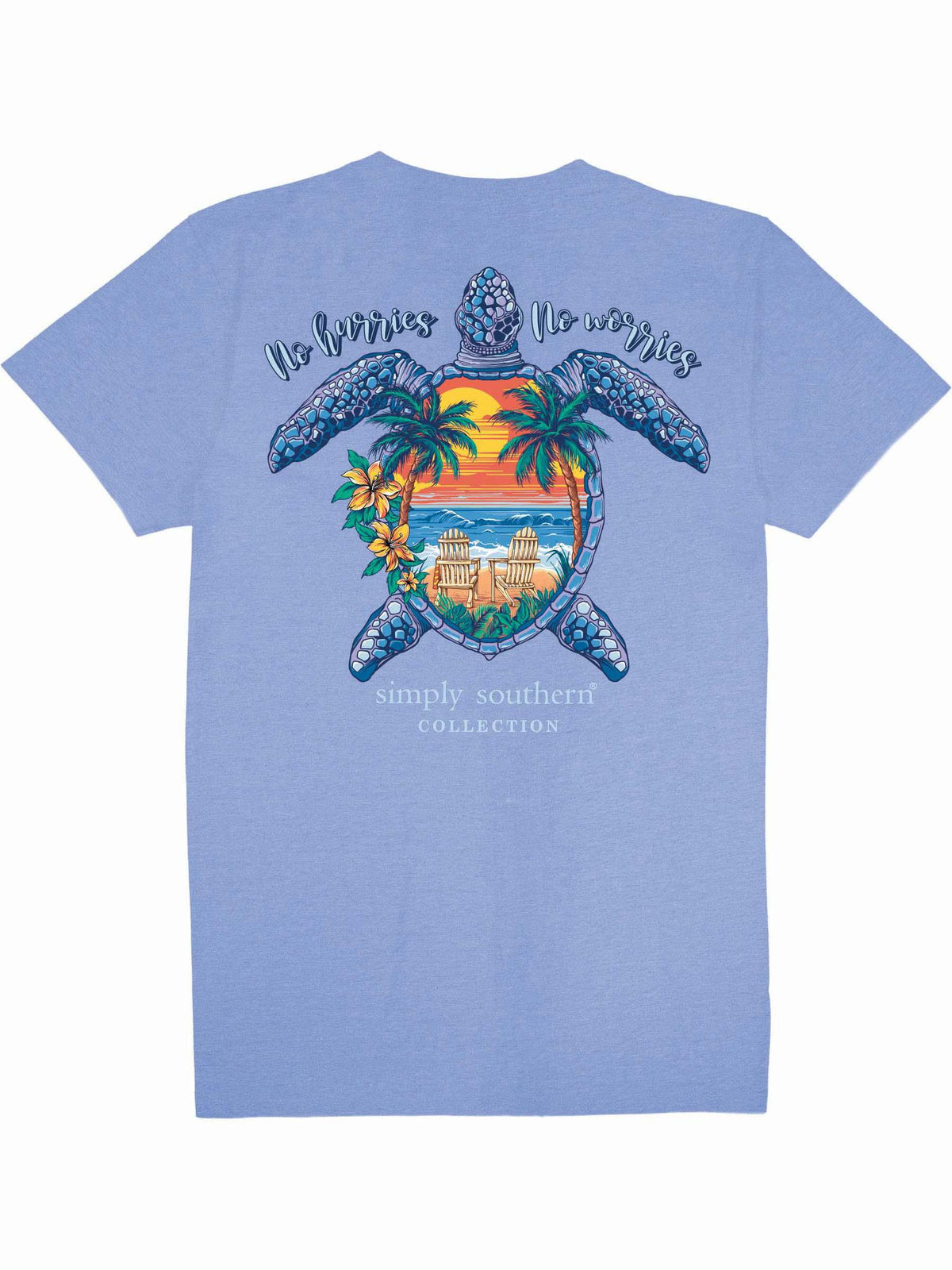 No Hurries, No Worries, Turtle Tracking (Short Sleeve T-Shirt) by Simply Southern