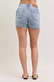 High Waisted Slim Denim Shorts - Medium Wash - by Judy Blue