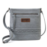 Wrangler Braided Concealed Carry Crossbody - Grey - by Montana West