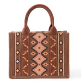 Wrangler Southwestern Print Small Canvas Tote/Crossbody - Dark Brown - by Montana West