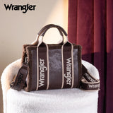Wrangler Sherpa Small Canvas Tote/Crossbody - Coffee - by Montana West