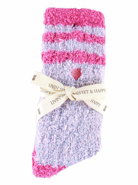 Stripe Soft N Cozy Socks - Gray - by Simply Southern