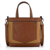Wrangler Canvas Mini Top Handle Tote//Crossbody - Brown - by Montana West