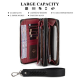 Wrangler Dual Zipper Compartment Large Wallet - Black - by Montana West