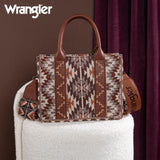 Wrangler Southwestern Small Canvas Tote/Crossbody - Brown - by Montana West