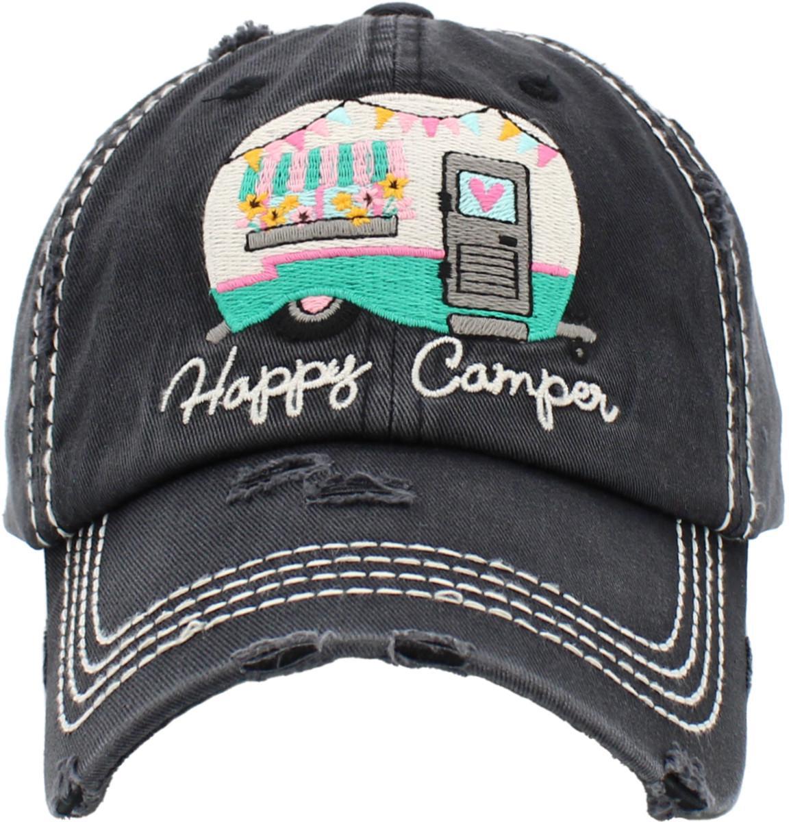 Happy Camper Baseball Cap - by Kbethos