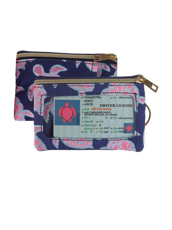 Zip Wallet ID Bag - Navy Turtle - by Simply Southern