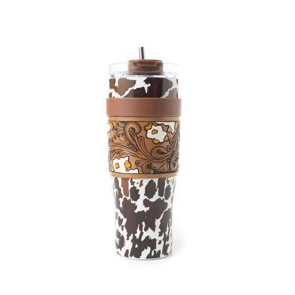Wide Wyoming Tumbler - Brown Cow - by Myra