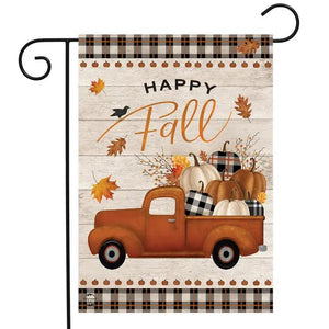 Happy Fall Pickup Truck Garden Flag - by Briarwood Lane