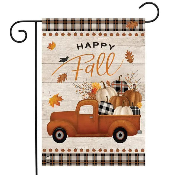 Happy Fall Pickup Truck Garden Flag - by Briarwood Lane