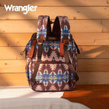 Wrangler Aztec Printed Callie Backpack - Coffee - by Montana West