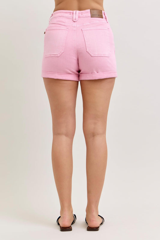 High Waisted Aurora Weekender Shorts - Dusty Pink - by Judy Blue
