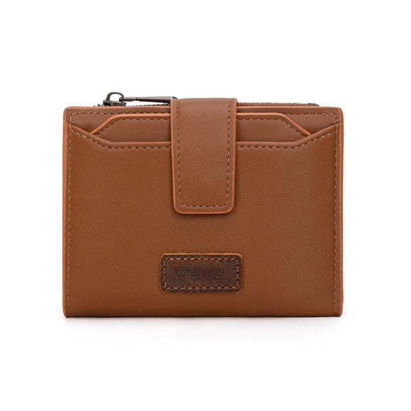 Wrangler Card Holder Bi-Fold Wallet- Brown - by Montana West