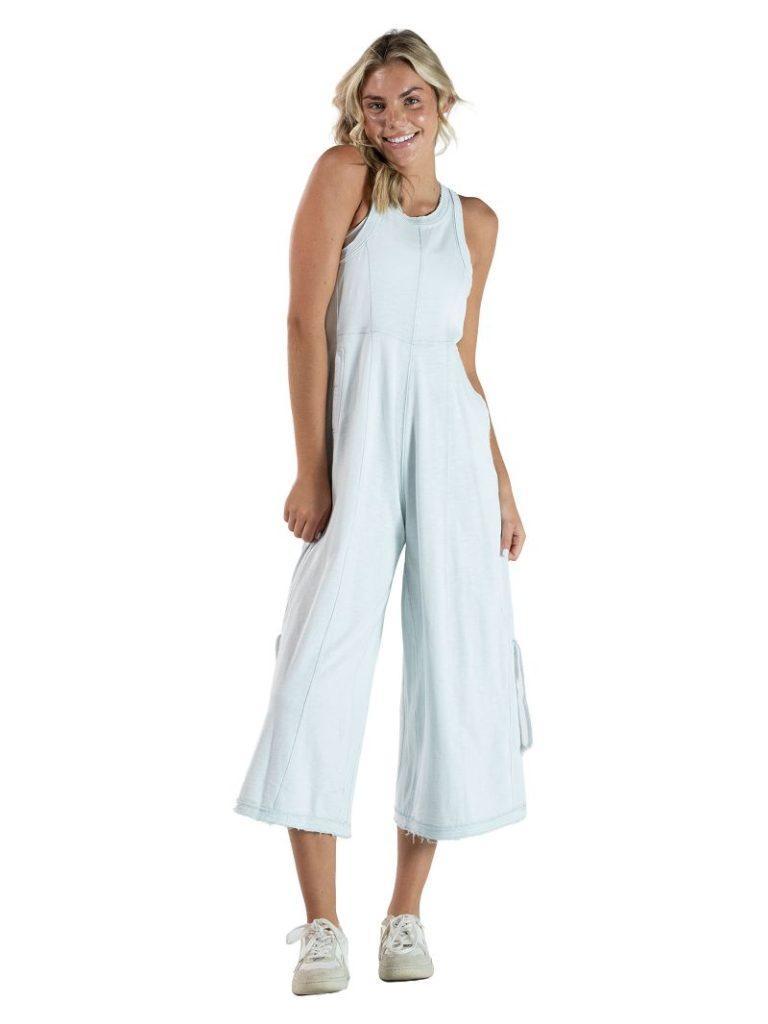 Washed Jumpsuit - Mist - by Simply Southern