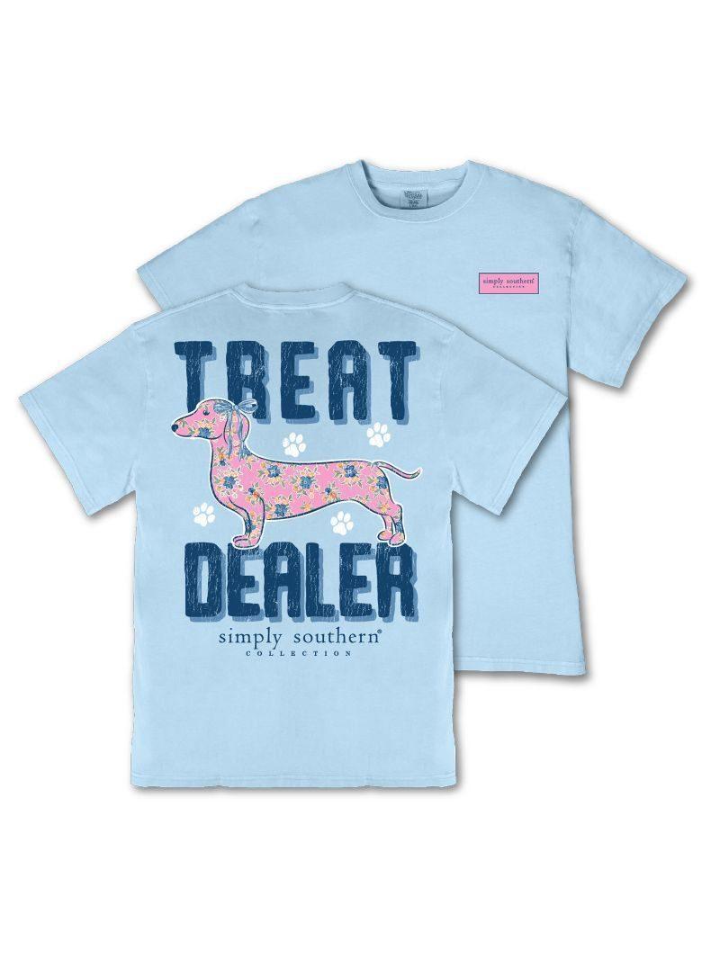 Treat Dealer (Mineral Washed Short Sleeve T-Shirt) - Glacier - by Simply Southern
