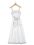 Simply Contrast Ric Rac Dress - White/Navy - by Simply Southern
