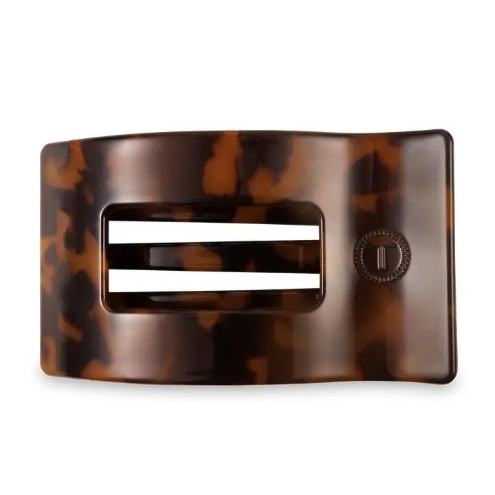 Flat Large Rectangle Hair Clip - Tortoise - By Teleties
