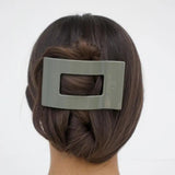Flat Large Rectangle Hair Clip - Sage It Ain't So - By Teleties