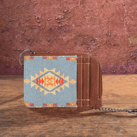 Wrangler Southwestern Art Print Mini Zip Card Case - Brown - by Montana West by Montana West