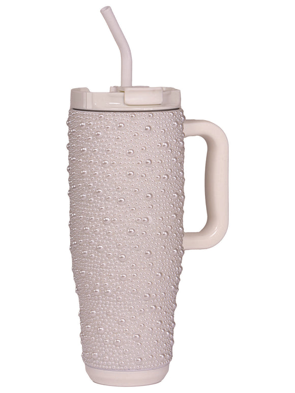 White Pearl Rhinestone - 40oz Tumbler - by Simply Southern