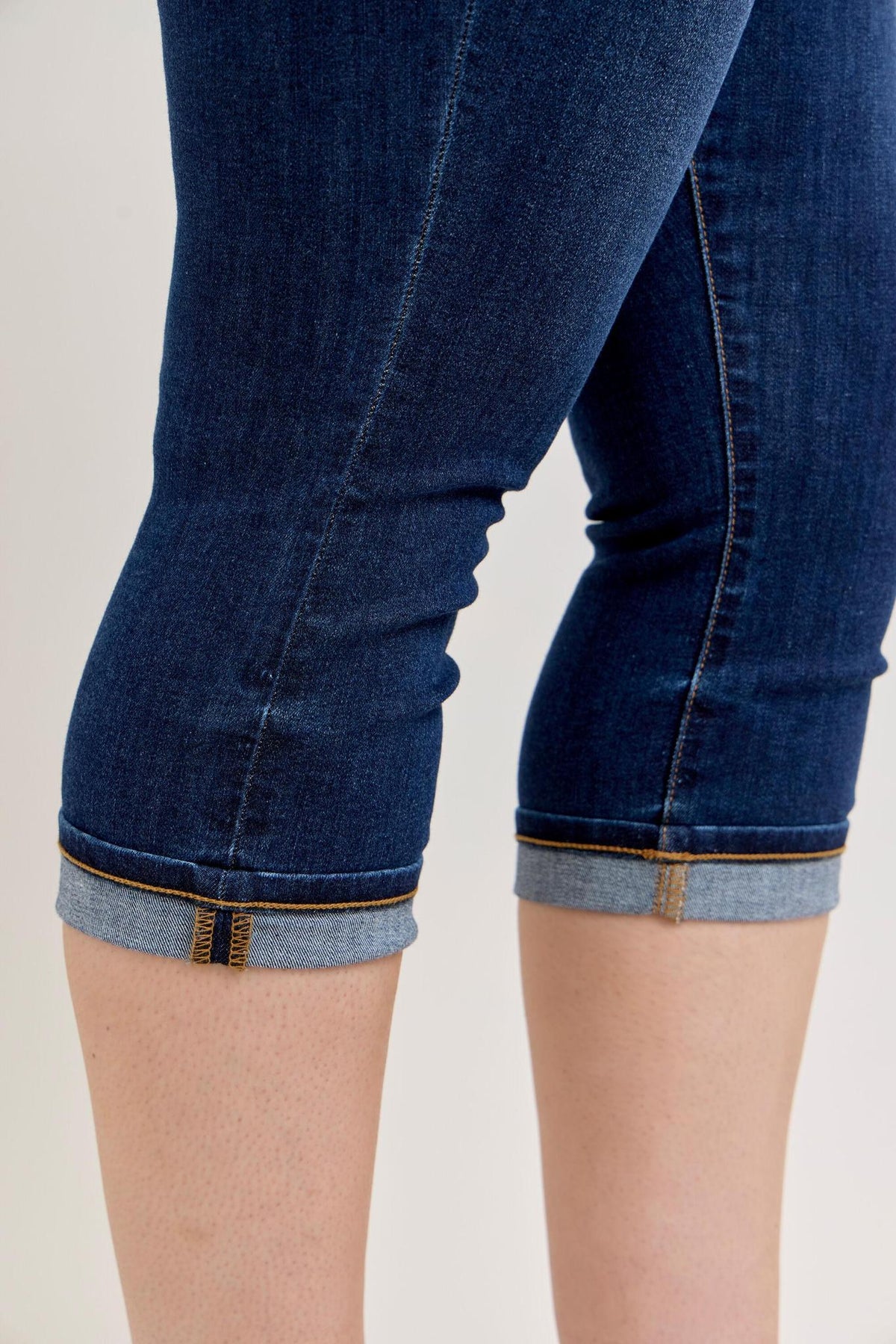 Plus High Waisted Capri with Cuff Jeans - by Judy Blue