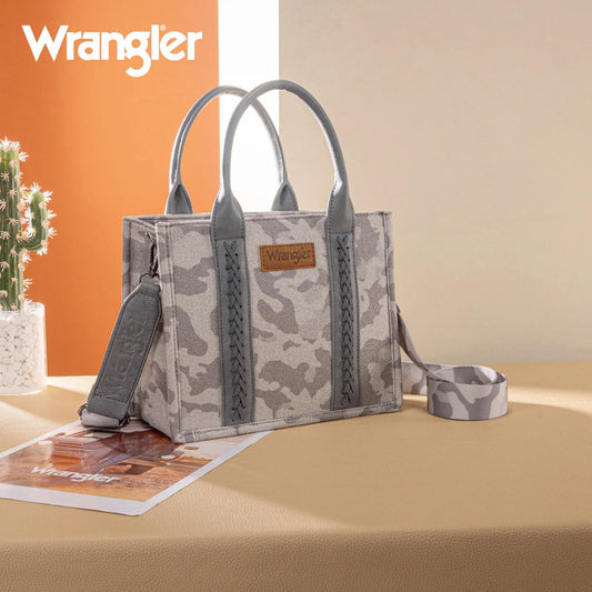 Wrangler Camo Print Tote/Crossbody - Grey - by Montana West