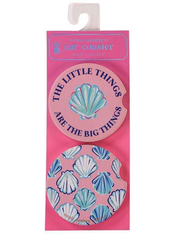 2 Pack Car Coaster - The Little Things Shell - by Simply Southern