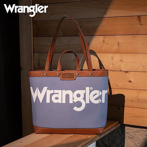 Wrangler Canvas Top Handle Tote/Shoulder Bag - Jean - by Montana West