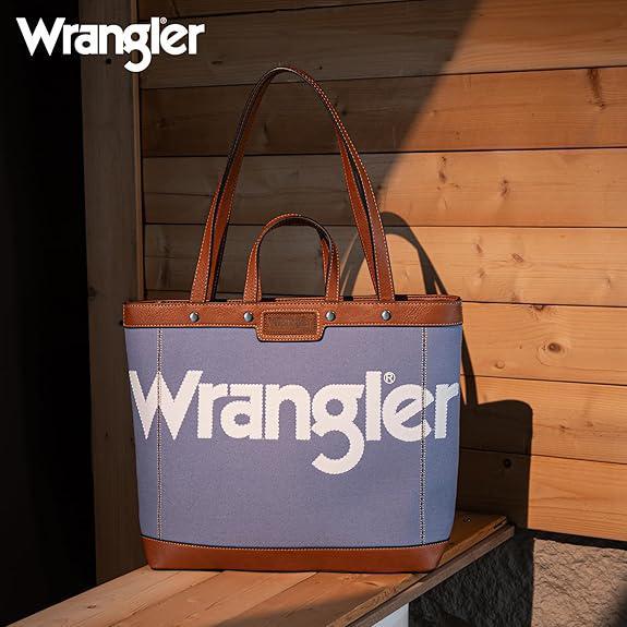 Wrangler Canvas Top Handle Tote/Shoulder Bag - Jean - by Montana West