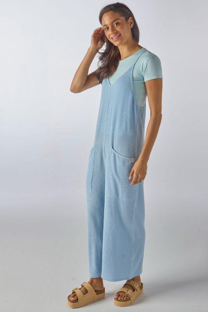 Knit Jumpsuit - Ice Blue - by Simply Southern