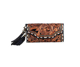 Prairie Rose Hand-Tooled Wallet - by Myra