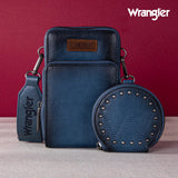 Wrangler Crossbody Cell Phone (3 Zippered Compartment with Coin Pouch) - Light Blue - by Montana West