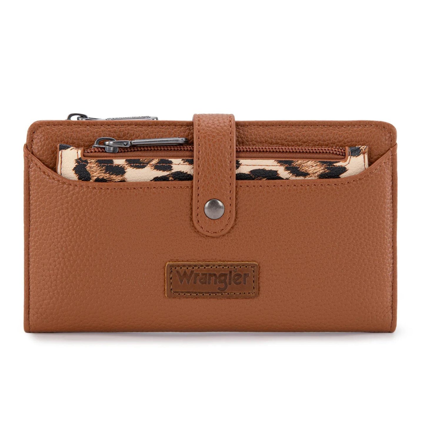Wrangler Western Bi-Fold RFID Wallet/Wristlet With Detachable Pouch- Brown - by Montana West