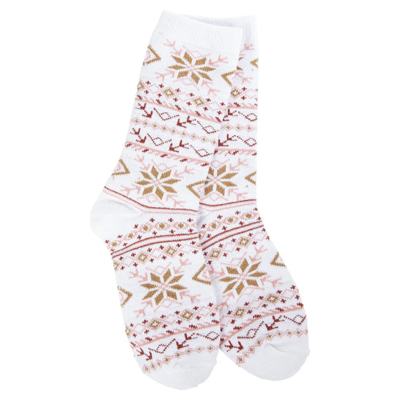 Holiday Mini Crew - Fair Isle White - by World's Softest Socks