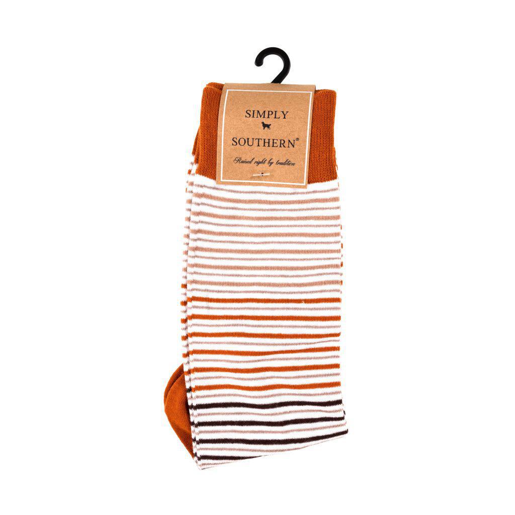 Men Simply Socks - Orange Stripe - by Simply Southern