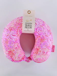 Travel Neck Pillow - Pink Paisley - by Simply Southern