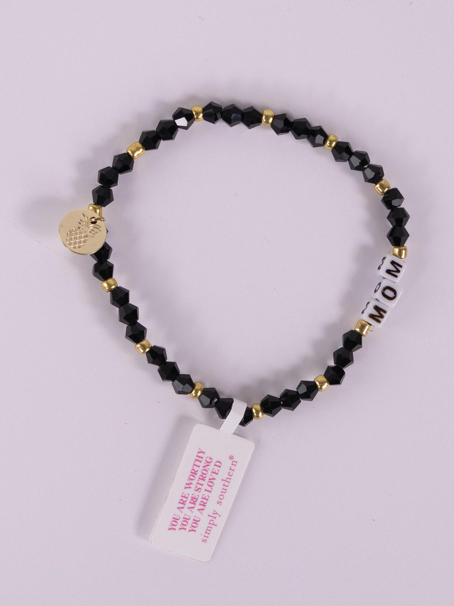 Simply Positive Bracelet - Mom Black Bead - by Simply Southern