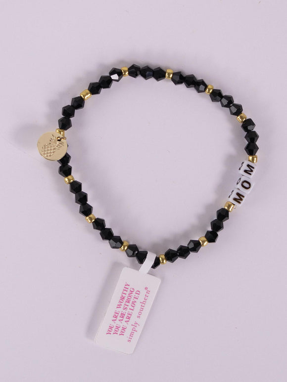 Simply Positive Bracelet - Mom Black Bead - by Simply Southern