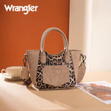 Wrangler Leopard Print Small Tote/Crossbody - Tan - by Montana West