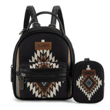 Wrangler Southwestern Knitted Mini Backpack with Coin Pouch - Black - by Montana West