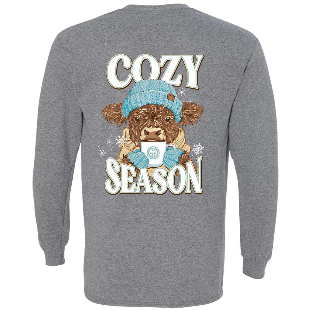 Cozy Season Cow T-Shirt (Long Sleeve) by Girlie Girl Originals