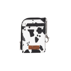 Wrangler Cow Print Mini Zip Card Case - Black - by Montana West