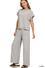 Cotton slub short sleeve tee & long pants set - Heather Grey - Zenana