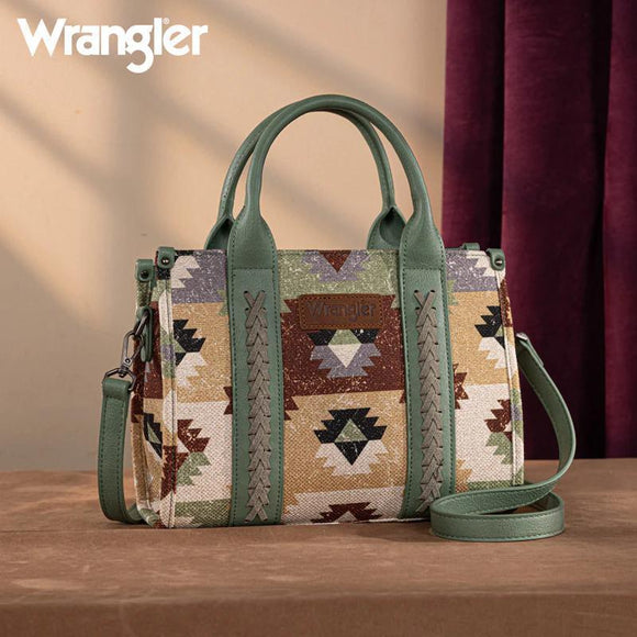 Wrangler Southwestern Small Tote/Crossbody -Green - by Montana West