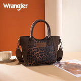 Wrangler Leopard Print Small Tote/Crossbody - Coffee - by Montana West