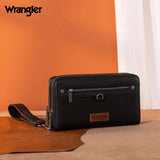 Wrangler Dual Zipper Compartment Large Wallet - Black - by Montana West